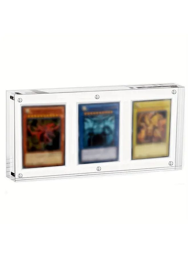 حامل عرض مغناطيسي بفتحة لثلاث بطاقات إطار أكريليك شفاف لبطاقات PTCG وYGO وMagic - Image 5